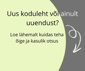 Uus koduleht või ainult uuendus?