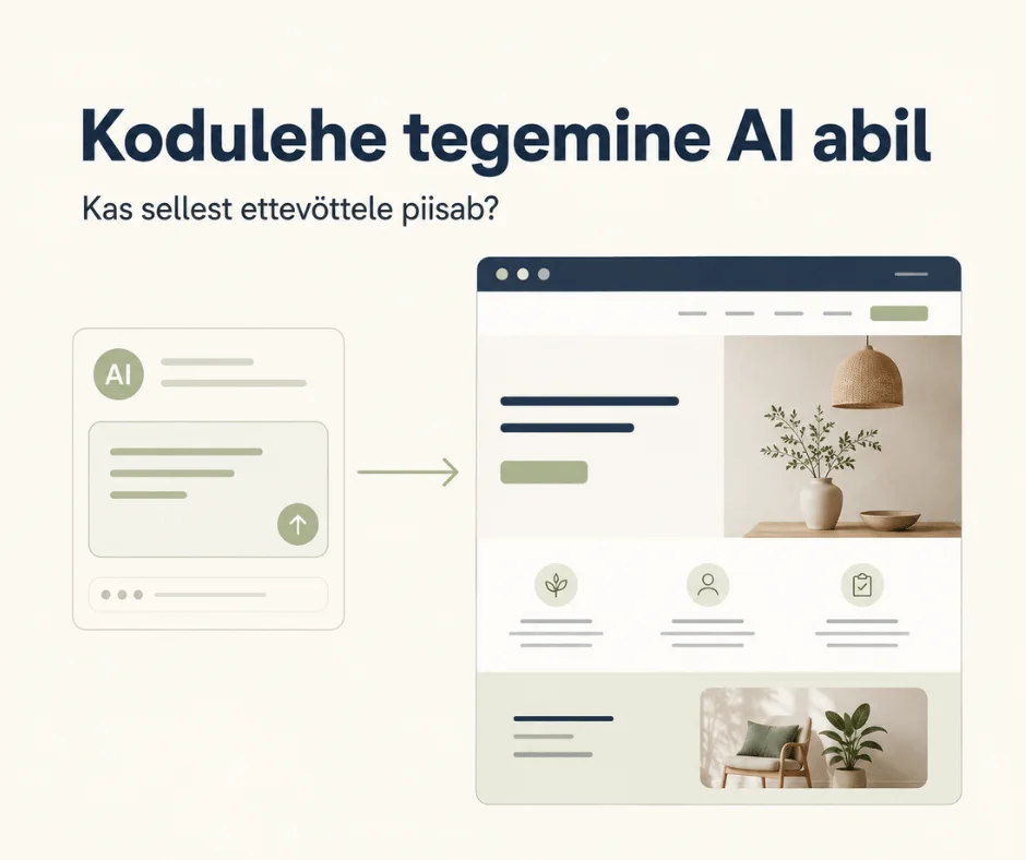 Kuidas käib kodulehe tegemine AI abil ja kas sellest ettevõttele piisab?